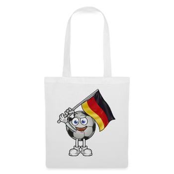 Deutschland Fussball mit Fahne Trikot - Stoffbeutel - Weiß - Vorne