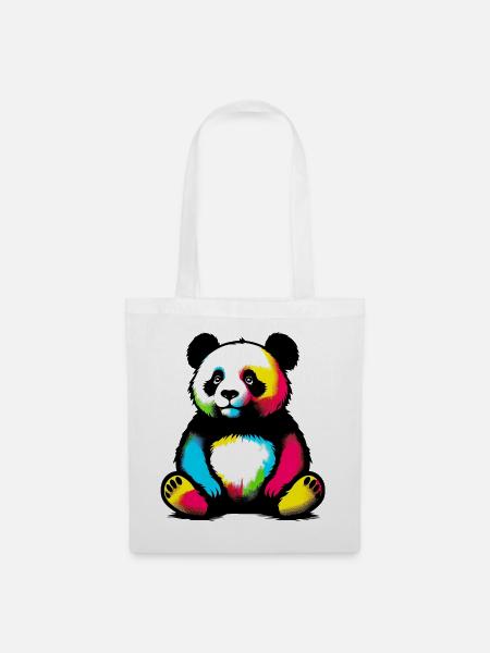 Panda - Stoffbeutel - Weiß