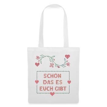 schön das es euch gibt, Ugly Christmas - Stoffbeutel - Weiß - Vorne