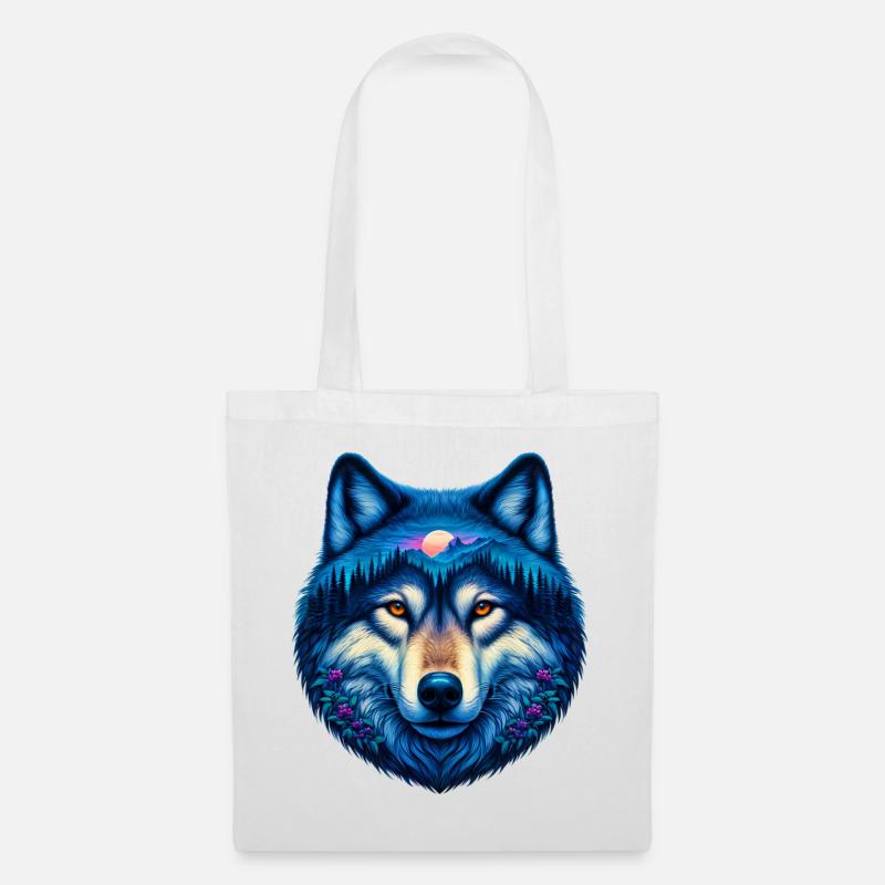 Wolf - Stoffbeutel - Weiß
