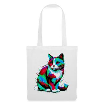 Chat - Sac en tissu - blanc - Devant