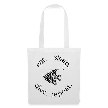 Manger dormir plonger Répéter – Poisson tribal - Sac en tissu - blanc - Devant