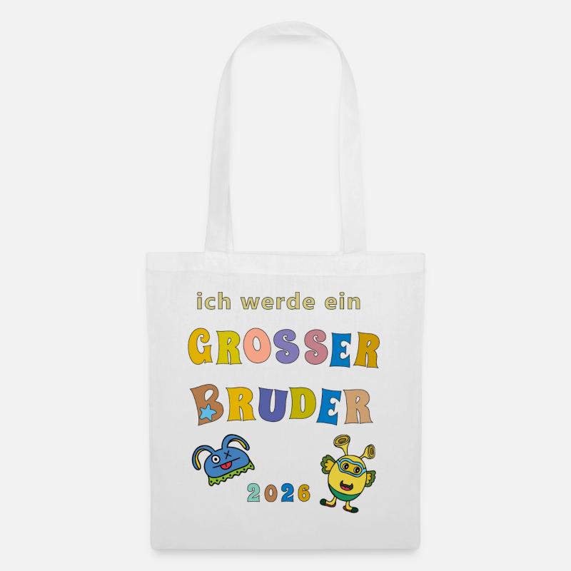 Ich werde großer Bruder 2026 - Stoffbeutel - Weiß
