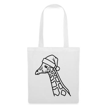 Weihnachtsgiraffe Cartoon Illustration - Stoffbeutel - Weiß - Vorne