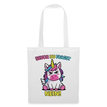 Avant que vous ne demandiez No Unicorn - Sac en tissu - blanc - Devant