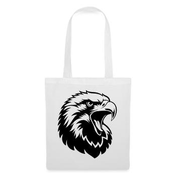 Tête d’aigle – Motif de tatouage fort - Sac en tissu - blanc - Devant