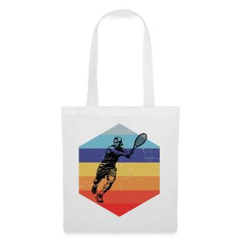 Idée cadeau pour un tennis avec tennis - Sac en tissu - blanc - Devant
