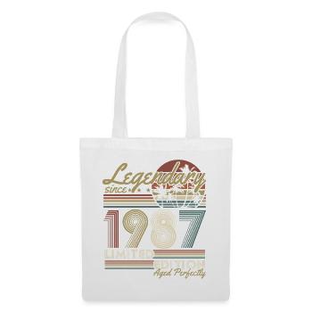Cadeau rétro vintage d’anniversaire 1987 - Sac en tissu - blanc - Devant