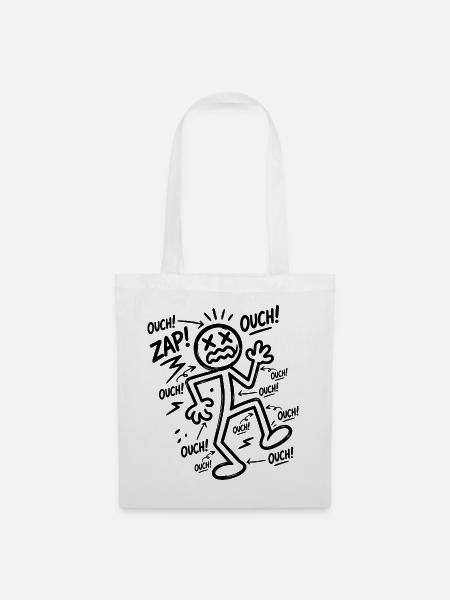 Elektroschock-Humor | Lustiges Elektriker-Geschenk - Stoffbeutel - Weiß