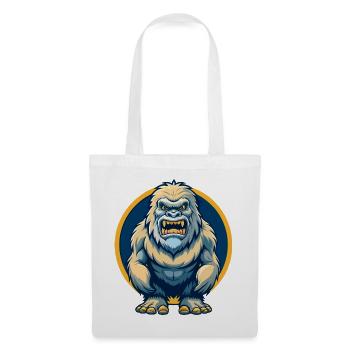 Yeti Kawaii Maskottchen-Cartoon-Charakter-Clipart-Logo - Stoffbeutel - Weiß - Vorne