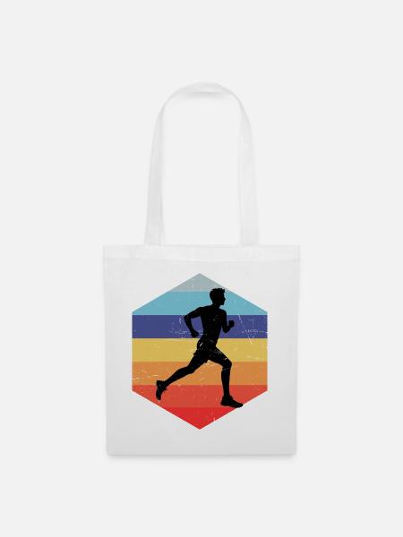 Geschenkidee für einen Running mit Running - Stoffbeutel - Weiß