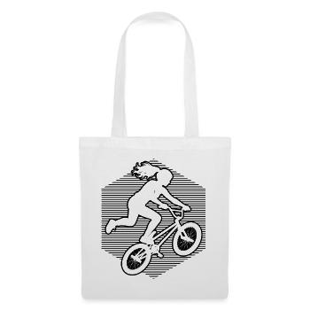 Freestyle-BMX Geschenk für eine Freestyle-Fahrerin - Stoffbeutel - Weiß - Vorne