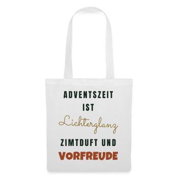 Adventszeit Lichterglanz Zimtduft - Weihnachten - Stoffbeutel - Weiß - Vorne