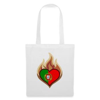 Portugal Flag Heart on Fire - Stoffbeutel - Weiß - Vorne