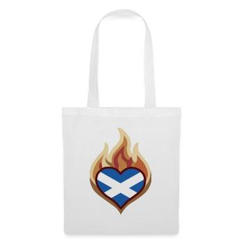 Scotland Flag Heart on Fire - Stoffbeutel - Weiß - Vorne