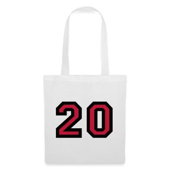 Le numéro 20 - nombre de vingt - Sac en tissu - blanc - Devant