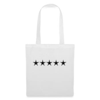 5 Sterne mit Outline in Reihe - Farbwechsel - Stoffbeutel - Weiß - Vorne