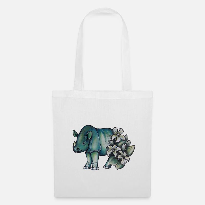 Java-Nashorn - Stoffbeutel - Weiß