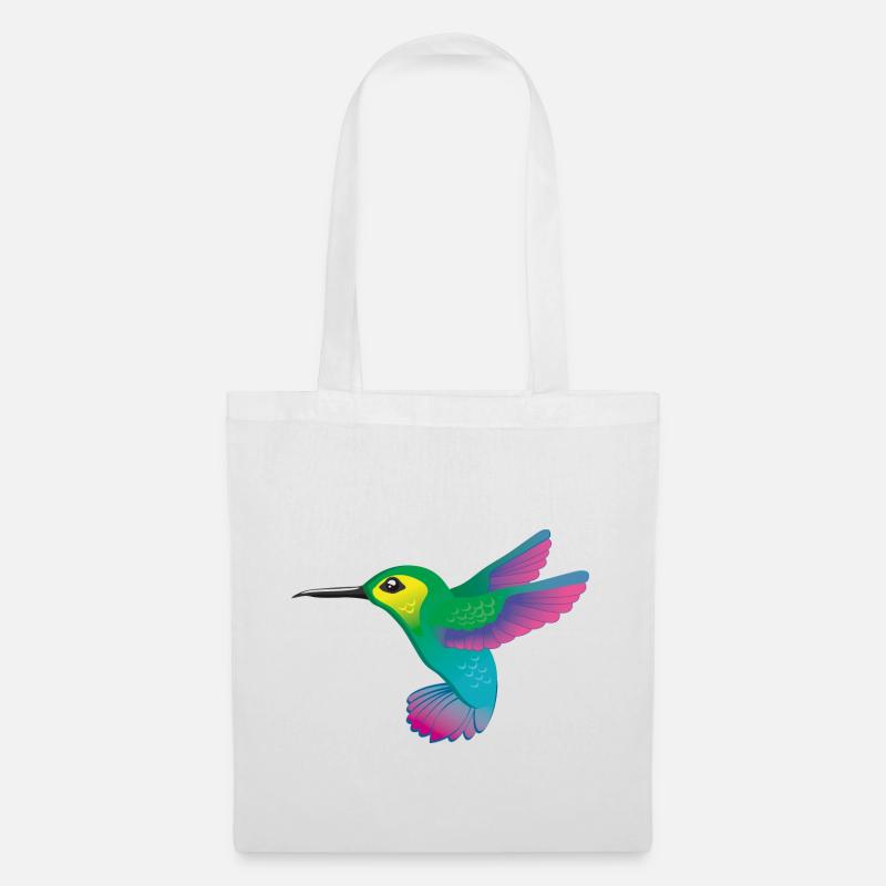 Kolibri bunt Vektorgrafik - Stoffbeutel - Weiß