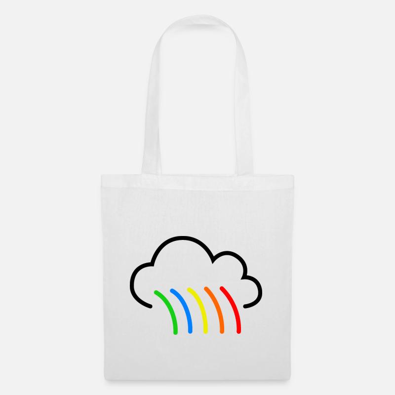 Regenbogen Wolke - Stoffbeutel - Weiß