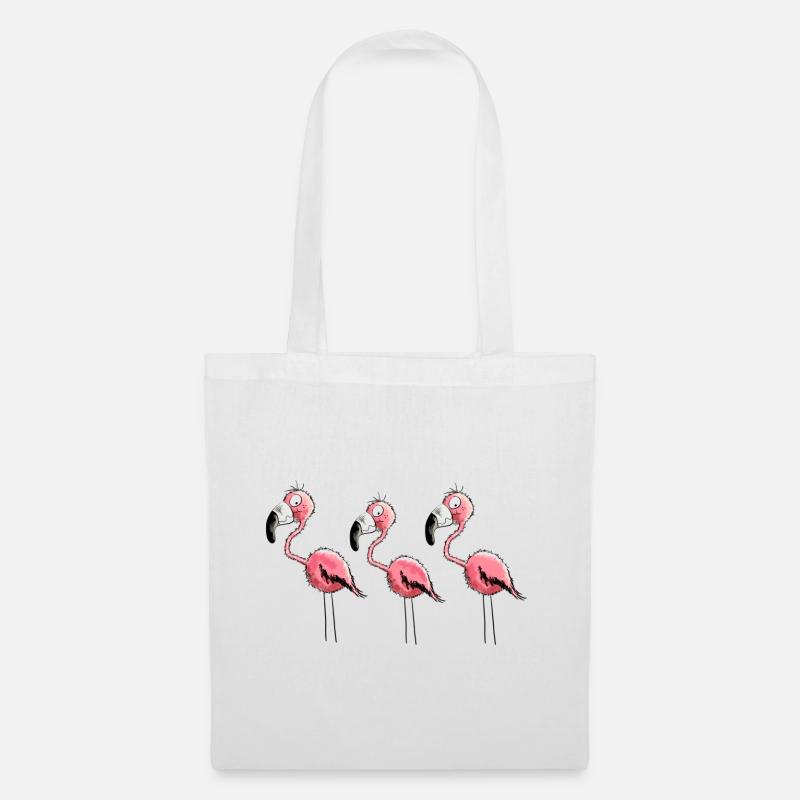 Flamingo Trio - Stoffbeutel - Weiß