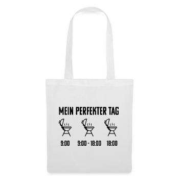 Grill Grillsaison Perfekter Tag - Stoffbeutel - Weiß - Vorne