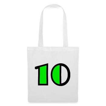 10 ANS. 10e ANNIVERSAIRE. ANNIVERSAIRE 10 ANS - Sac en tissu - blanc - Devant