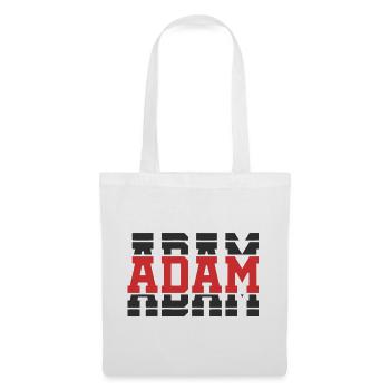 Adam T-Shirt T-Shirt Geschenkidee gestapelter Text - Stoffbeutel - Weiß - Vorne