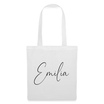 Emilia / Conception d’écriture manuscrite personnalisée - Sac en tissu - blanc - Devant