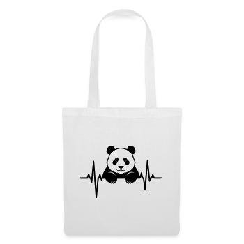 Panda im EKG – Süßes Tierdesign - Stoffbeutel - Weiß - Vorne