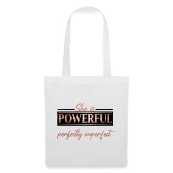 Puissant et parfaitement imparfait – Design Rose Gold - Sac en tissu - blanc - Devant