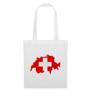 Carte suisse avec drapeau - Sac en tissu - blanc - Devant