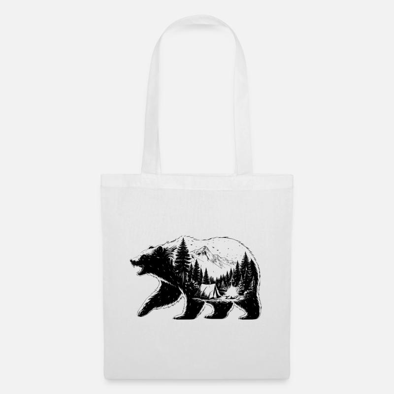 Bären-Campinglandschaft - Stoffbeutel - Weiß
