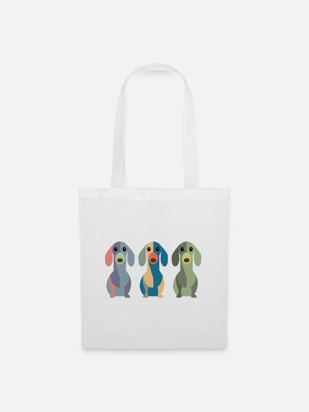 Dachshund Dackel - Stoffbeutel - Weiß