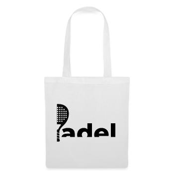 Padel-Schläger-Logo | Minimalistisches Sportdesign - Stoffbeutel - Weiß - Vorne