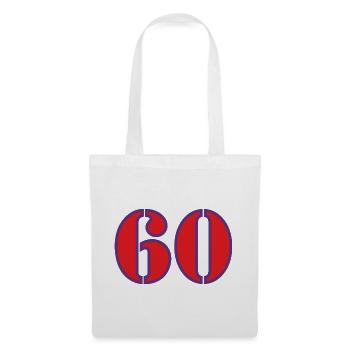 60. 60 JAHRE. 60-JÄHRIGES JUBILÄUM. 60. GEBURTSTAG. - Stoffbeutel - Weiß - Vorne