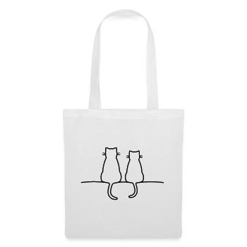 cute cats cat love friendship - Tote Bag - white - Front