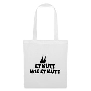 Köln Spruch Et kütt wie et kütt mit Kölner Dom - Stoffbeutel - Weiß - Vorne