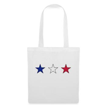 France trois étoiles en bleu-blanc-rouge - Sac en tissu - blanc - Devant