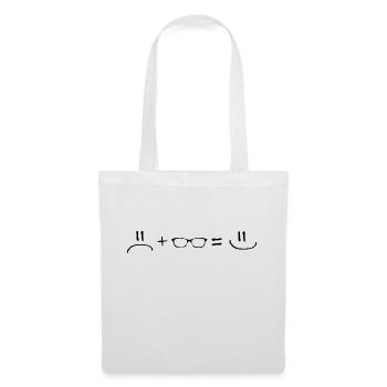 Unhappy plus Glasses is Happy - glasses - Tote Bag - white - Front