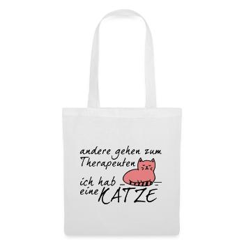 Katze Therapeut - Stoffbeutel - Weiß - Vorne