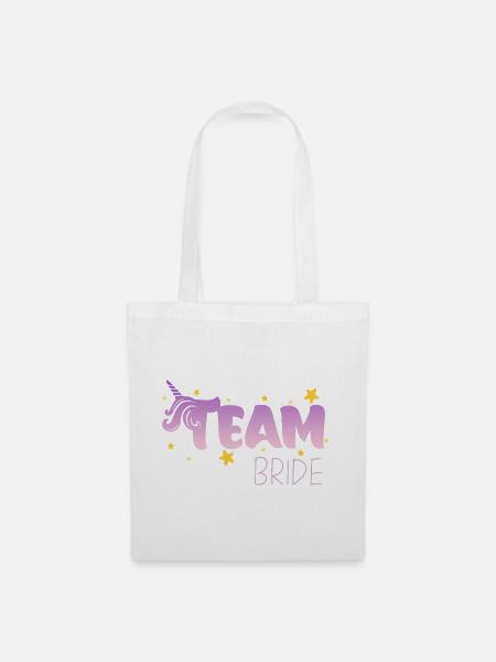 Einhorn Sterne - Team Bride - Stoffbeutel - Weiß