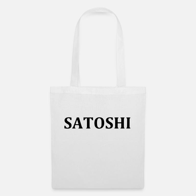 Lettrage SATOSHI pour Bitcoiner Blockchain - Sac en tissu - blanc