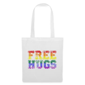 Free Hugs Gay Pride LGBTQ Regenbogen CSD - Stoffbeutel - Weiß - Vorne