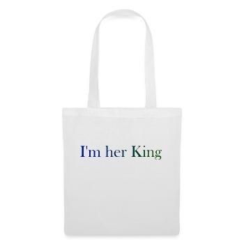 I m her King blau grün - Stoffbeutel - Weiß - Vorne