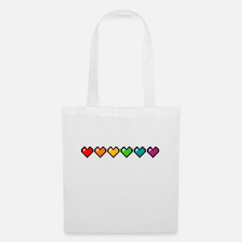 Cœurs Pride Pixel - Sac en tissu - blanc