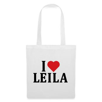 t-shirt prénom J’adore Leila t-shirt idée cadeau - Sac en tissu - blanc - Devant