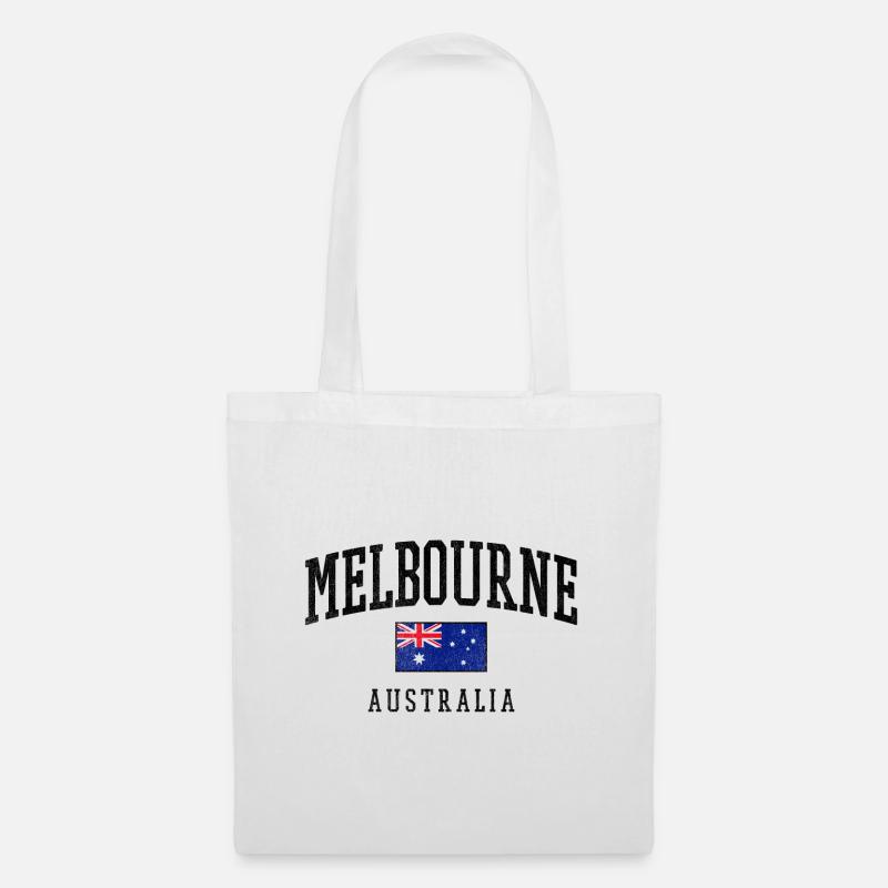 Melbourne Australien Flagge Design - Stoffbeutel - Weiß