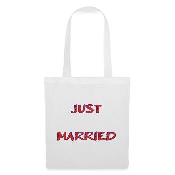 JUST MARRIED. bachelorette party. SAINT VALENTINE. COUPLE. HEART - Tote Bag - white - Front