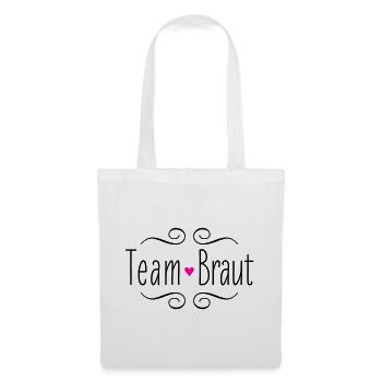 Team Braut rosa Herz Hochzeit Heirat Party Crew - Stoffbeutel - Weiß - Vorne